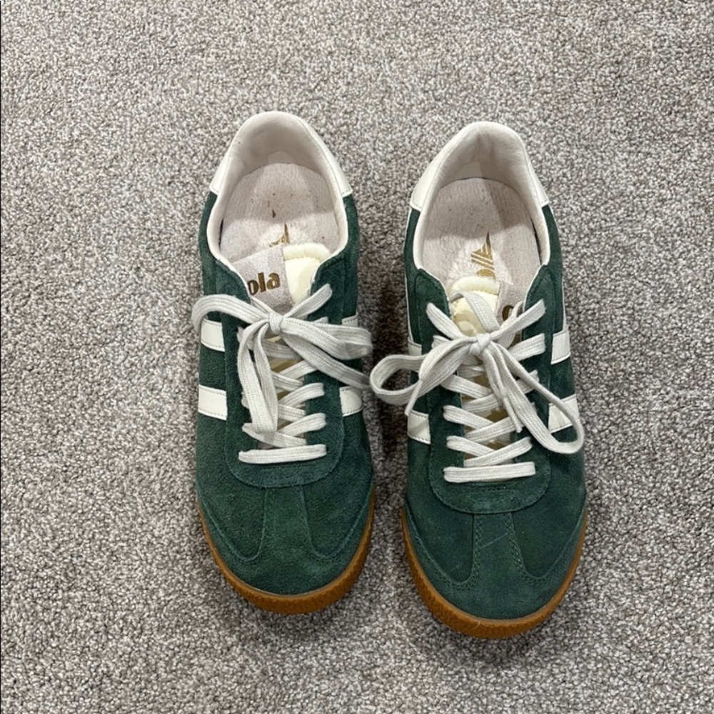 Gola Green and White Retro Sneakers